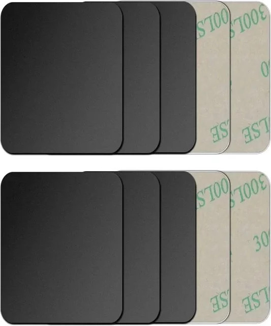 WSSHE 10er Set Dünne Metallplatten in Silber für Magnetische Auto- und Tisch-Handyhalterungen - Bild 1