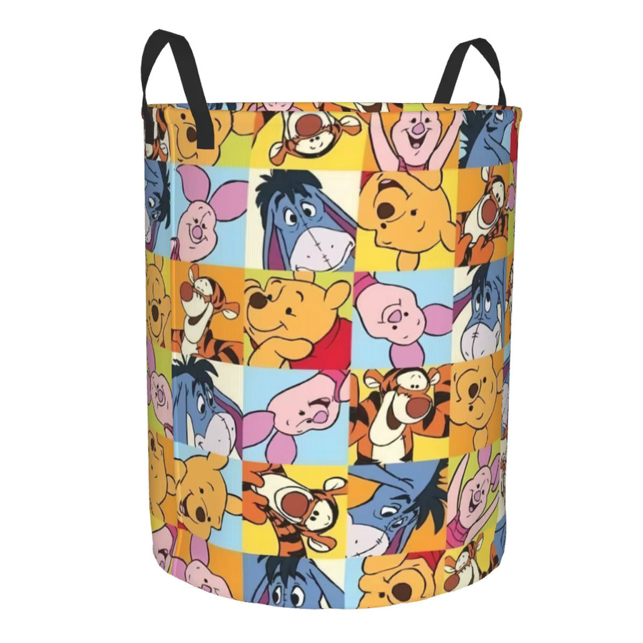 Potdemiel Winnie The Pooh Wäschekorb faltbar, bunter Stoff-Wäschekorb im Anime-Stil für Kinderzimmer und Spielzeug-Aufbewahrung, B/T/H: 42 x 42 x 34 cm - Bild 2