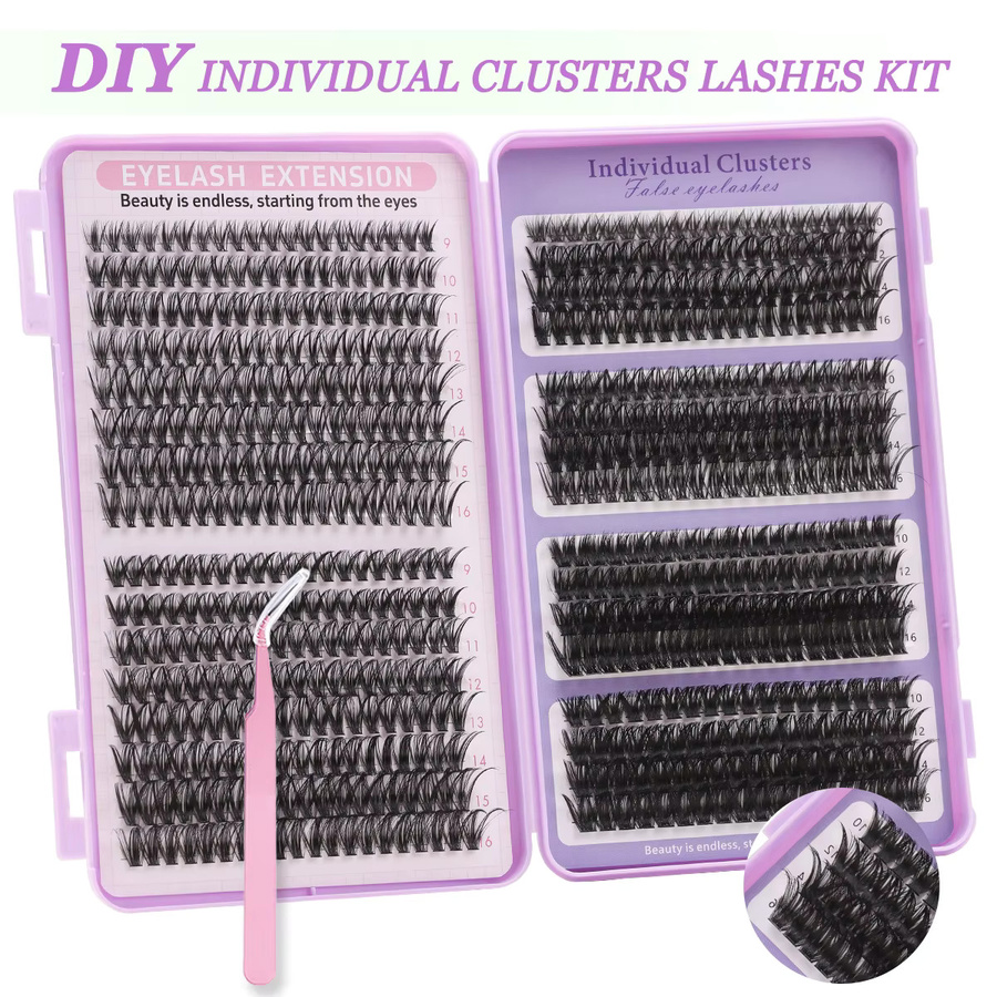 ISEEN DIY Wimpernverlängerungsset, 640 Stück, D-Locken, Unisex - Bild 4
