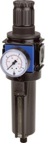 Riegler Filterregler variobloc mit Metallbehälter, Sichtrohr, BG 1, G 3/8 in Messing und Multicolor - Bild 1