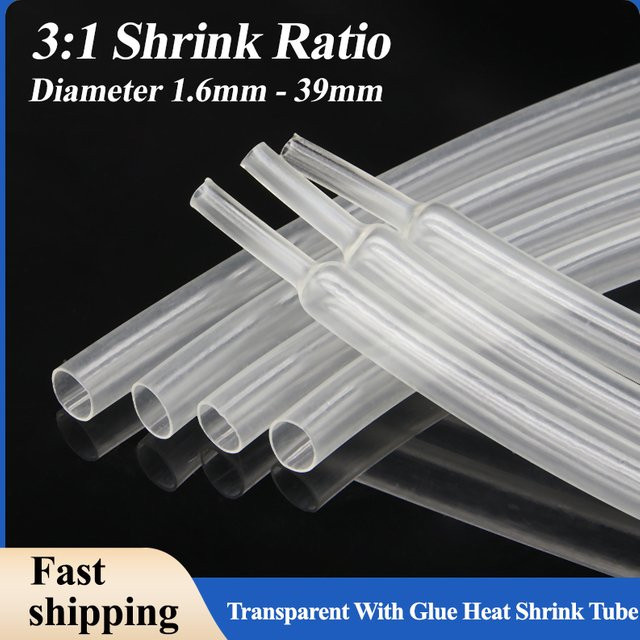 Transparentes doppelwandiges Schrumpfschlauch-Set mit Kleber, isolierte Schrumpffolie von 1,6 mm bis 39 mm - Bild 1