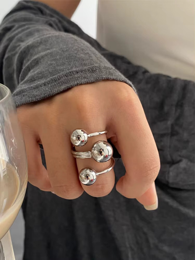 LATS Ring, Silber, Damen, Unregelmäßiges Drei-schicht Design - Bild 2