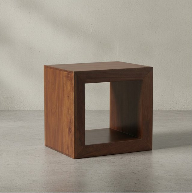 KADIMA DESIGN Beistelltisch aus Sheesham Massivholz in Braun, B/T/H: 44 x 44 x 33 cm - Bild 1