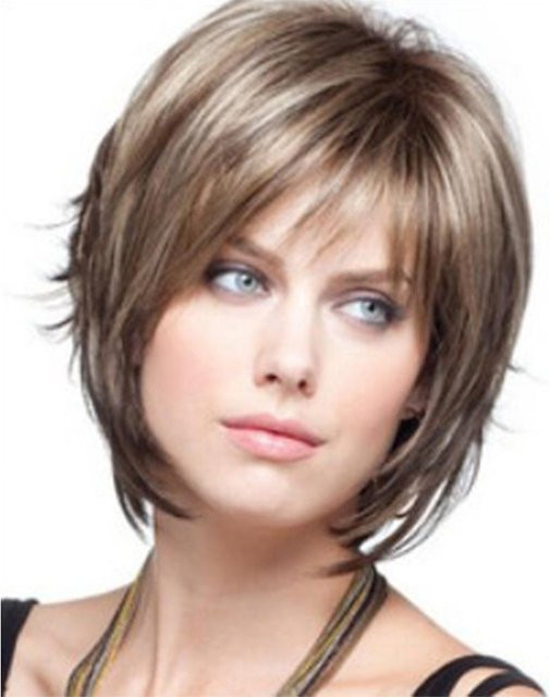 KTB Synthetische Perücke, Blond-Braun, Kurzwellig, Damen - Bild 1