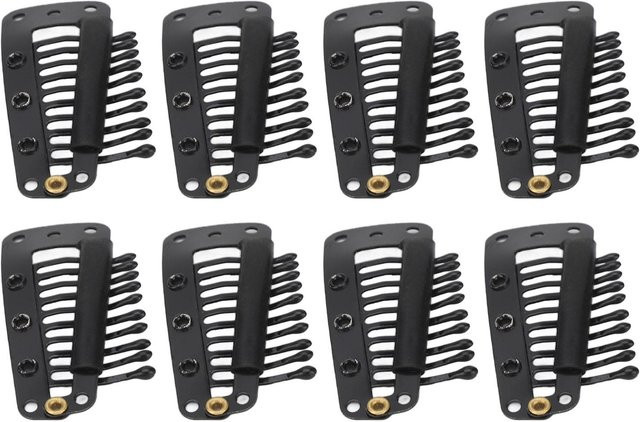 Koogeelife Haarverlängerungs-Clips, 100 Stück, 38mm, 10 Zähne, Schwarz Grau, Unisex - Bild 1