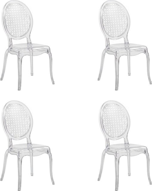 hjh LIVING Vierfußstuhl CRISTALIO 4er Pack aus Kunststoff in Transparent, modern und ohne Armlehnen - Bild 1