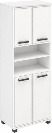 Schildmeyer Hochschrank Adana in Weiß Hochglanz für dein Badezimmer, B/T/H: 59,8 x 32,6 x 180,9 cm - Bild 1