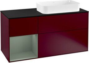 V&B Waschtischunterschrank Finion in Platinbraun mit linkem Regal, Breite: 120 cm, Tiefe: 50,1 cm, Höhe: 50,1 cm - Bild 1