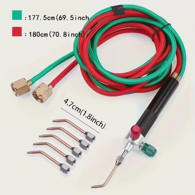 PHYHOO Schmuck-Schweißbrenner-Set aus Metall mit 5 Spitzen für die Schmuckverarbeitung - Bild 2