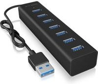 ICY BOX IB-HUB1700-U3 USB 3.2 Gen 1 Hub mit 7 Ports, Schwarz - Bild 1