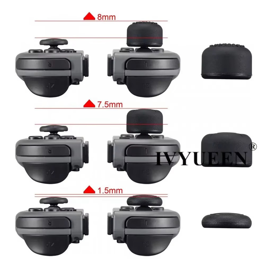 IVYUEEN Analog Thumb Stick Grips Caps für Nintendo Switch, OLED und Lite in Schwarz - Bild 2
