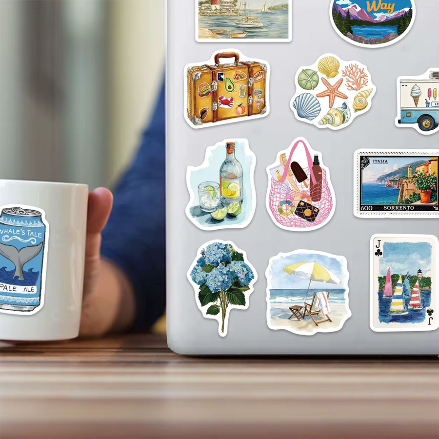 50 Stück PickJoy Sommerliche Amerikanische Cartoon Aufkleber in Multicolour für DIY Handyhüllen, Postkarten und Laptops - Bild 4