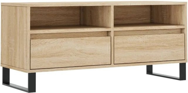 vidaXL TV-Schrank Sonoma-Eiche in Braun aus Holzwerkstoff und Eisen, B/T/H: 100 x 34,5 x 44,5 cm - Bild 1