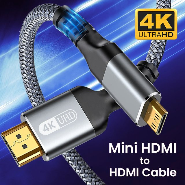 NIERBO Mini-HDMI-zu-HDMI-Kabel 4K 60 Hz High Speed HDMI 2.0 mit Aluminiumgehäuse und geflochtenem Kabel für Monitorkameras - Bild 1