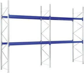 Bito Paletten-Komplettregal-Set P1 mit 2 Ebenen, Farbe: Enzianblau, H: 450 cm, B: 1990 cm, T: 110 cm - Bild 1