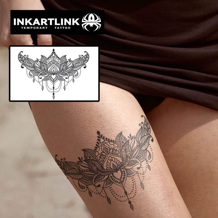 Haina Lotus Temporäres Tattoo, wasserfest, semipermanent - Bild 2
