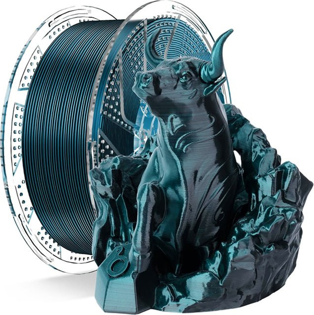 3D Maliang PLA Seide Filament 1,75mm für FDM 3D-Drucker in Schwarz und Grün - Bild 1