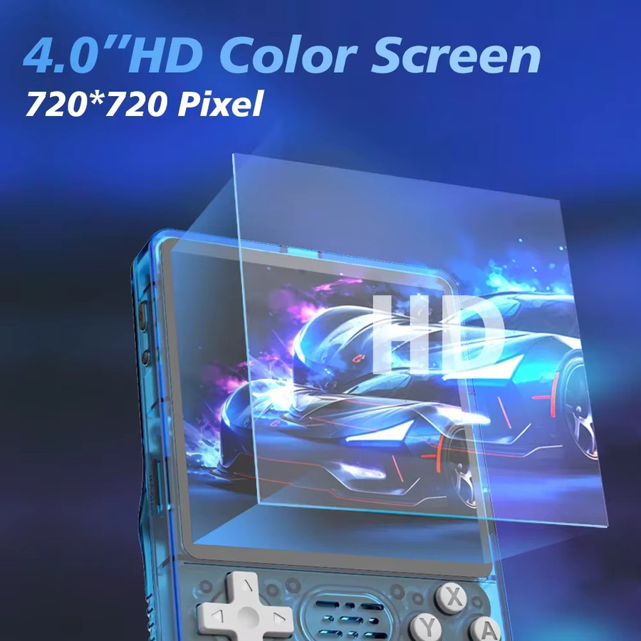 BOYHOM R36 Plus Retro Handheld-Spielekonsole mit 4 Zoll IPS-Bildschirm und Linux 64-Bit-System in Rot Transparent - Bild 4