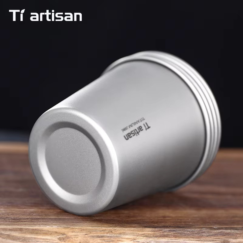 Tiartisan Titan Bierbecher aus reinem Titan, ultraleicht und stapelbar, Silber, 200 ml - Bild 2