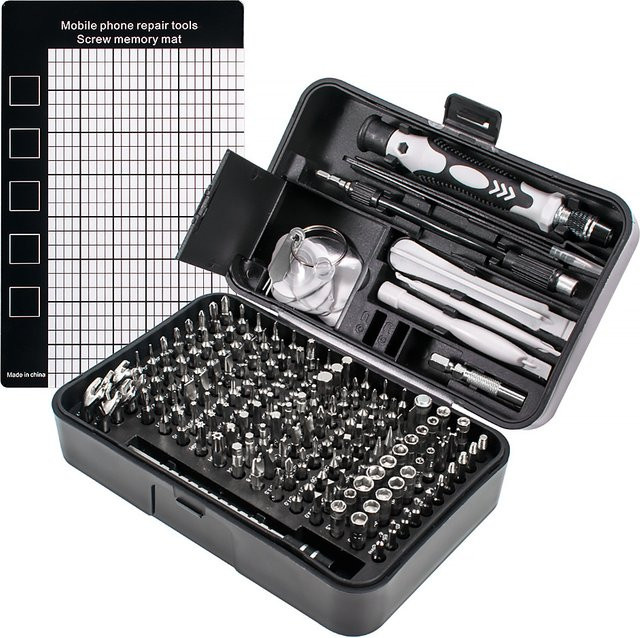 LUCHSHIY Präzisions-Schraubendreher-Set 170-in-1 mit magnetischen Bits aus CRV in Orange und Schwarz für iPhone, PC, Uhr und Kamera - Bild 1
