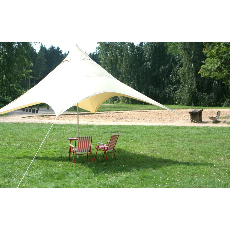 Floracord Pyramiden-Sonnensegel aus Nylongewebe in Sand/Beige, B/T/H: 400 x 400 x 330 cm - Bild 2