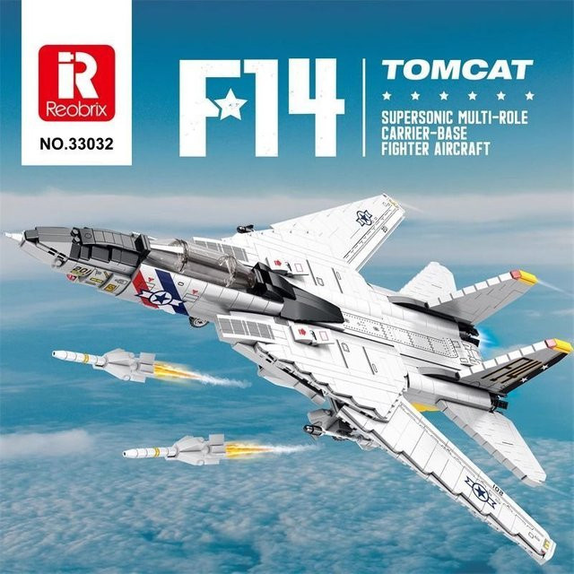 Reobrix Military F-14 Tomcat Fighter, Baustein Flugzeug, ab 14 Jahren - Bild 1