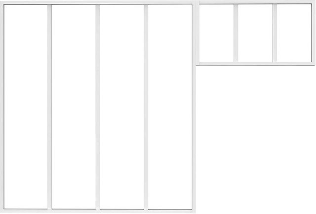 Vente-unique Glaswand Bayview Weiß aus Aluminium und Glas, B: 120 cm, H: 130 cm, T: 7 cm - Bild 1