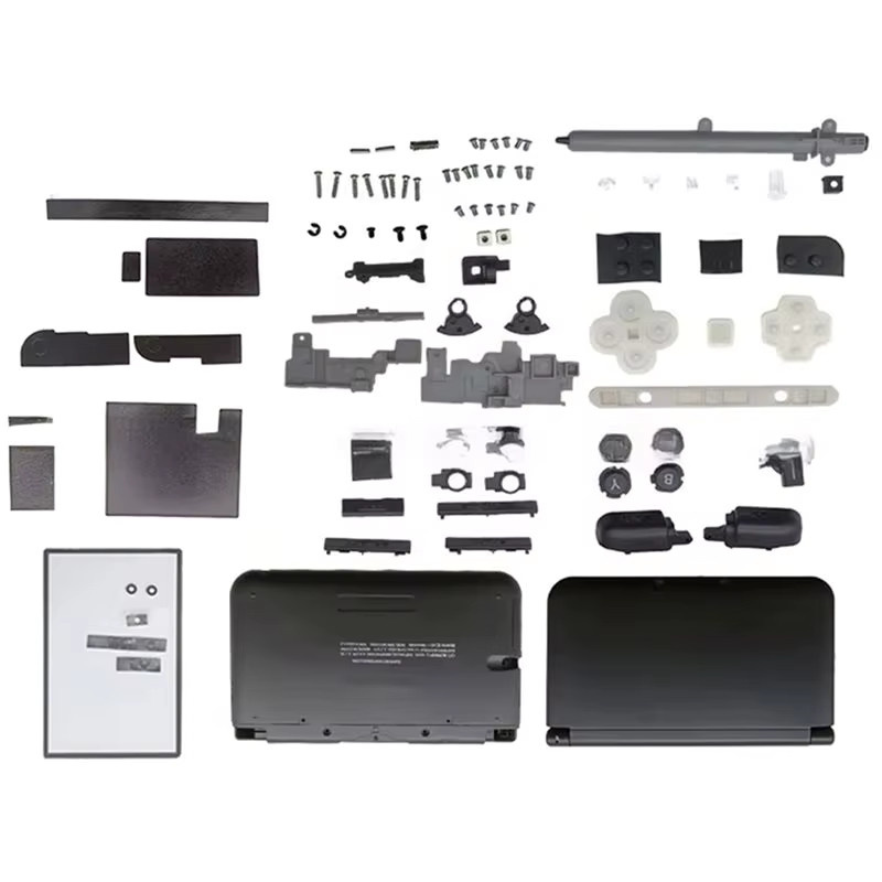 Ersatzgehäuse-Set für Nintendo 3DS XL LL in Schwarz, Vorder- und Rückseite Komplettset - Bild 5