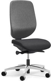 Giroflex Bürostuhl 353 ergonomischer Schreibtischstuhl mit Auto-Synchronmechanik und Muldensitz ohne Armlehnen in Grau Schwarz Alusilber - Bild 1
