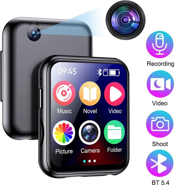 occkic Bluetooth 5.4 MP3-Player und MP4-Player mit 2 Zoll IPS Full Touch HD-Farbbildschirm in Schwarz - Bild 1