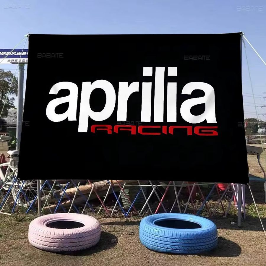 Potdemiel Camping-Flagge mit A-ApriliaS-Logo im künstlerischen Design - Bild 5