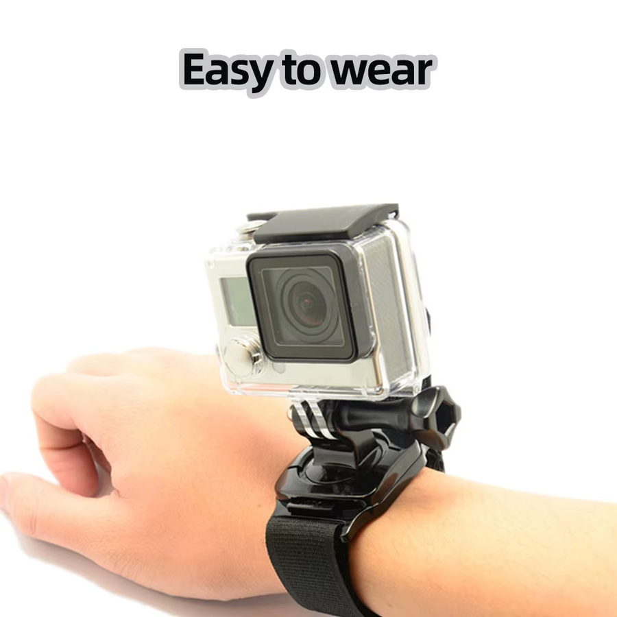 EXSKOF Drehbare Arm Strap Mount Armband Halterung in Schwarz für GoPro Hero 13 12 11 10 9 SJCAM Insta360 AKASO DJI Osmo Action Kameras - Bild 4