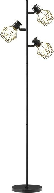 HOMCOM Stehlampe aus Metall in Schwarz mit 3 E27 Fassungen, Tiefe: 41 cm, Breite: 28 cm, Höhe: 169 cm - Bild 1