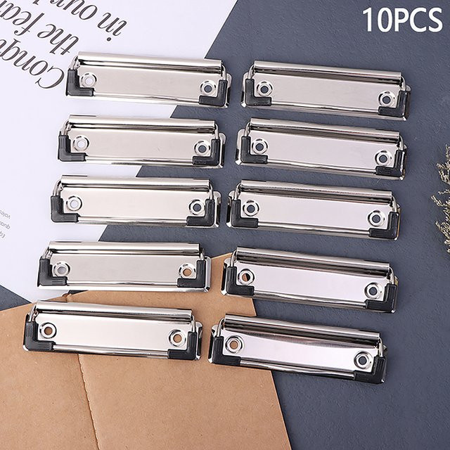 10 Stück Metall Zwischenablage Clips in Silber für Schule und Büro - Bild 1