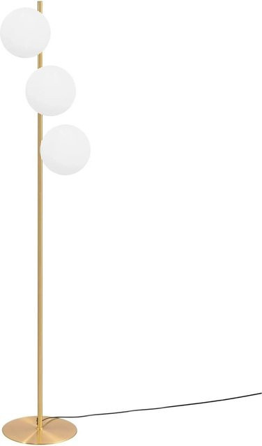 NETTLIFE Moderne 3-flammige Stehlampe aus Metall und Glas in Gold mit Fußschalter für das Wohnzimmer, E27 - Bild 1
