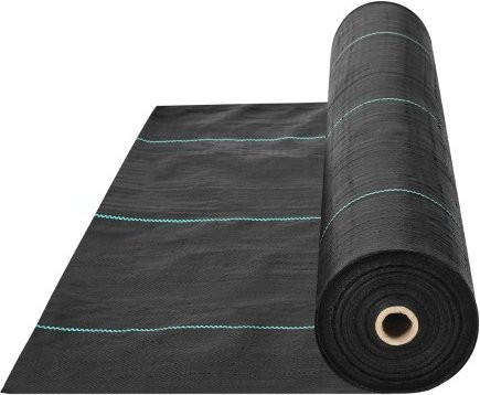 VEVOR Unkrautvlies aus PP in Schwarz, Wasserdurchlässiges Gartenvlies zur Unkrautbekämpfung, B: 1,5 m, L: 76,2 m - Bild 1