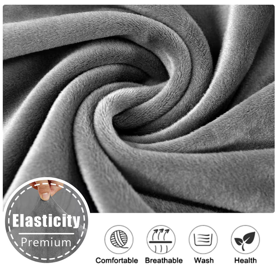 BRHUIXUE Elastischer Samt Sofa Kissenbezug in Weinrot für L-Form Ecksofa und Sessel - Bild 4