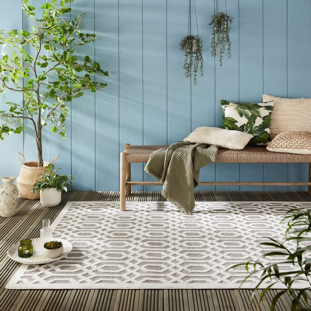 Outdoor-Teppich Kadima Design Grau-Beige mit geometrischem Muster, B/B: 120 x 170 cm - Bild 1
