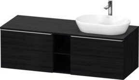 Duravit Waschtischunterschrank D-Neo in Schwarz Matt mit 2 Türen und offenem Regal, Wandmontage - Bild 1