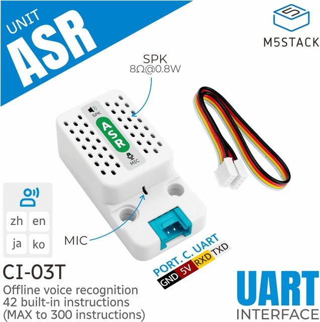 M5Stack ASR-Einheit mit Offline-Sprachmodul CI-03T in Weiß - Bild 1