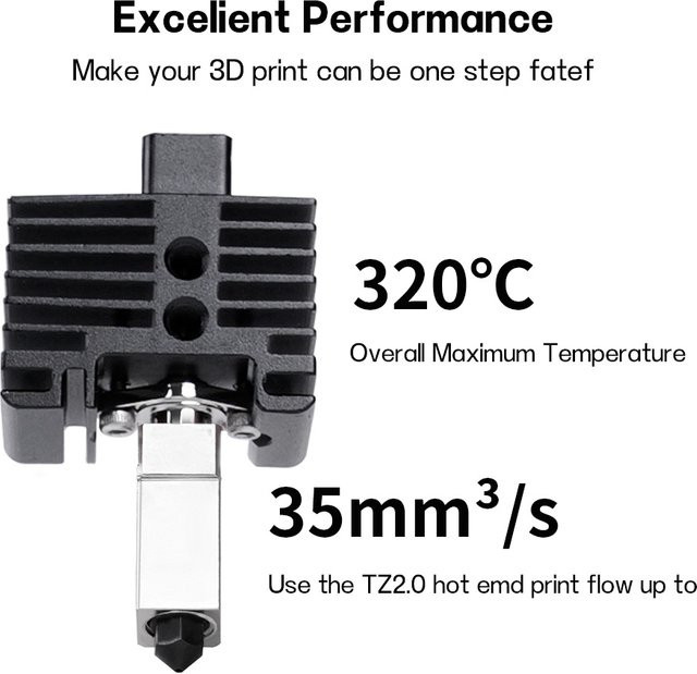 JINGLIN Upgrade-Hotend-Kit für Bambu Lab P1P P1S X1 X1C mit Bimetall-Hals, Thermistor und gehärteter Stahldüse TZ V2.0 in Rot - Bild 1