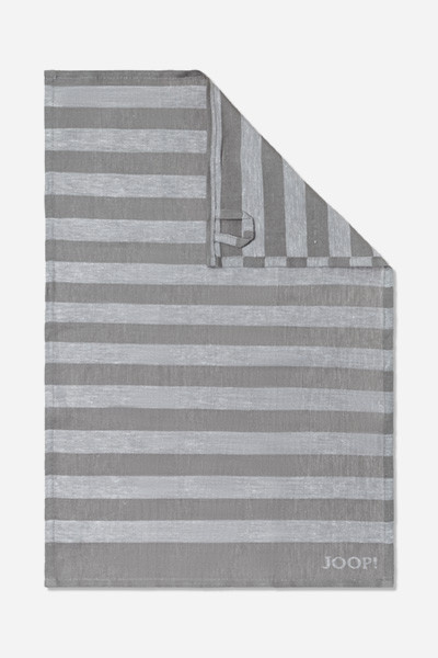 2er Set Geschirrtücher JOOP! CUISINE STRIPES in Platin/Grau mit Streifenmuster und Frottee-Anteil - Bild 2