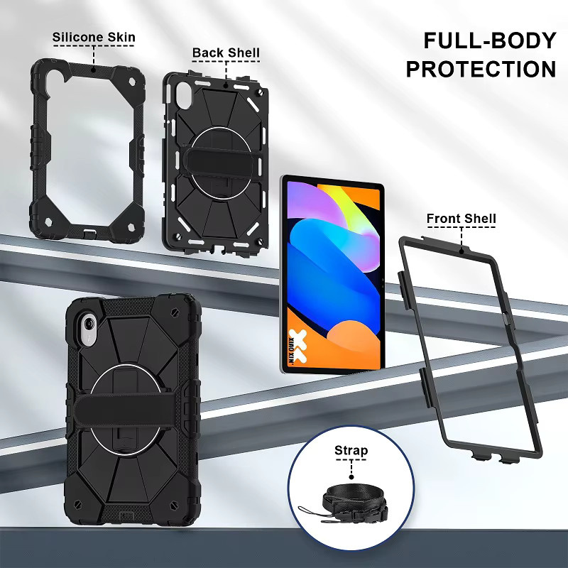 Robuste 360 Grad drehbare Schutzhülle für Lenovo Idea Tab Pro Gen 2 TB390 und Xiaoxin Pro GT 13 in Schwarz oder Blau - Bild 2