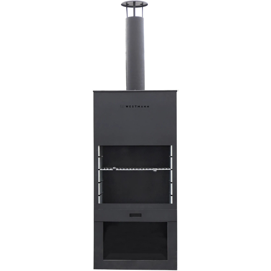 Westmann Gartenkamin und Terrassenofen in Schwarz, B/H/T: 70 x 229 x 41 cm - Bild 2