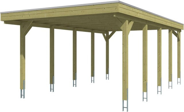 SKANHOLZ Carport Friesland aus Fichte mit EPDM-Dach in Grün, B: 402 cm, T: 708 cm - Bild 3