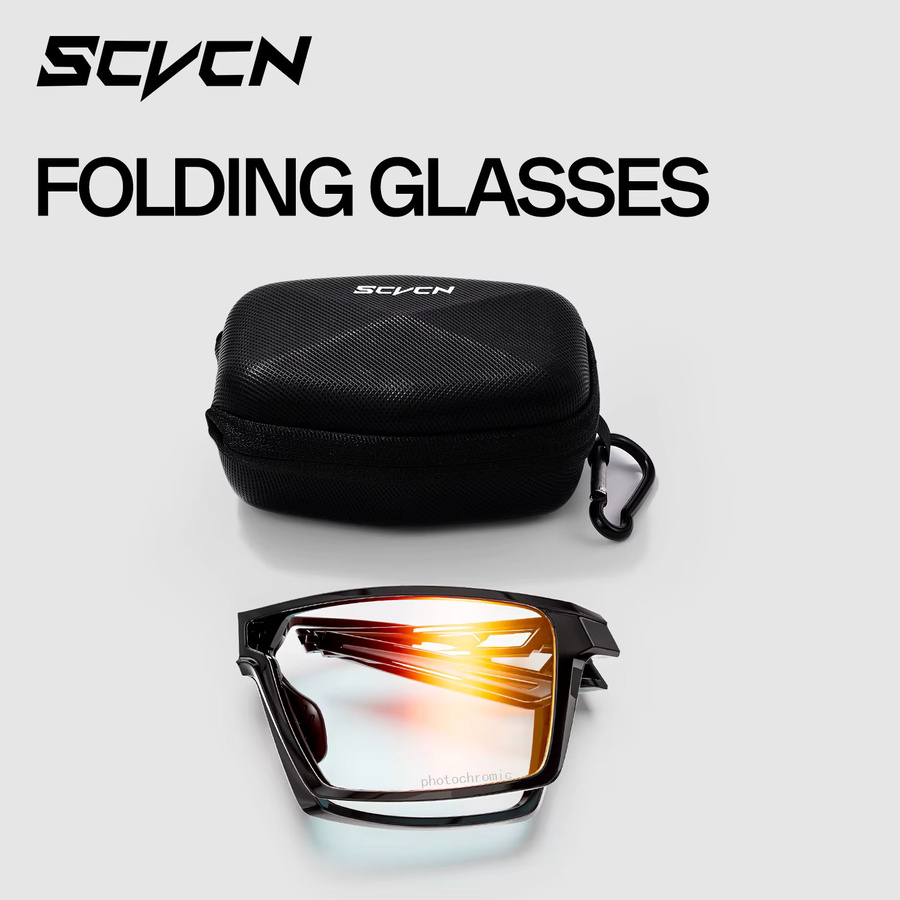 SCVCN Sportsonnenbrille Damen, Vollrand, Kunststoff, schwarz, photochrom - Bild 3