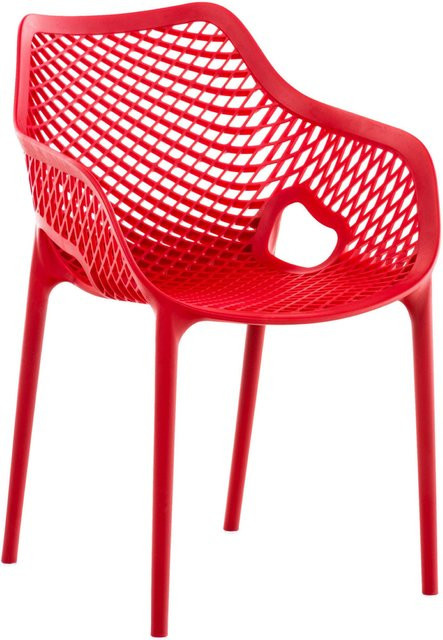 TPFGarden Stuhl Aero XL in Rot, stapelbarer Gartenstuhl mit Armlehnen und wetterfestem Design - Bild 1