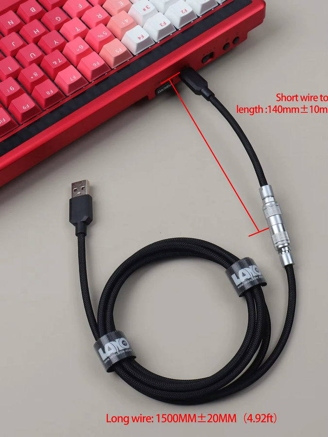 LANO YC8 Federserie Tastaturkabel mit Dual-Programmierungstechnologie USB-A zu USB-C in Schwarz Multicolour für mechanische Tastaturen - Bild 5