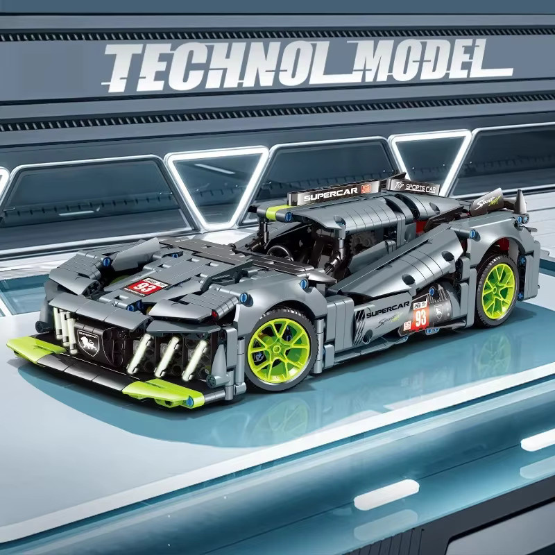 HUATEC Peugeot 9X8 Hybrid Hypercar Modellbausatz aus Kunststoff in Grau für Kinder und Erwachsene - Bild 3
