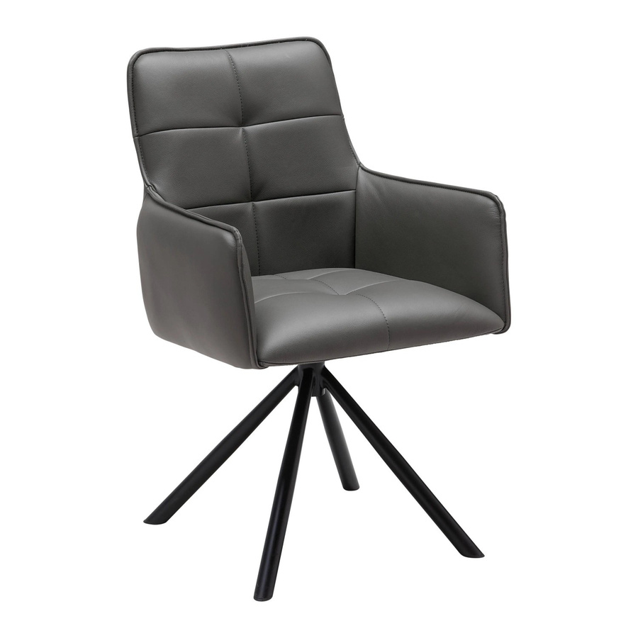 Premium Living Armlehnstuhl Vincent in Grau mit Kunstleder und Rollen - Bild 2